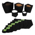 10x Bolsa / Maceta / Contenedor Geotextil para Cultivo Texpot - Negro (10L)